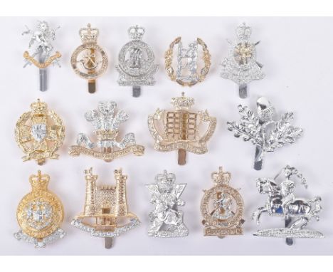 14x British Yeomanry Regiment Anodised Cap Badges, including Queen Mary’s Regiment Surrey Yeomanry with slider fitting to the