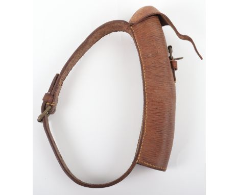 Very Rare WW1 British Army War Dogs School Message Collar, brown leather, impressed ‘War Dogs School’.  Large pouch on side c