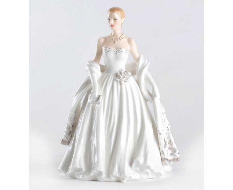 ROYAL WORCESTER FIGURINE, 'GRACE KELLY', SCULPTED BY J. BROMLEY, LIMITED EDITION 1292/12500 - - HEIGHT 9 INCHES 