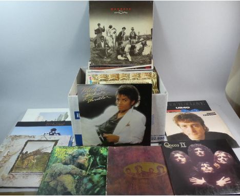 A Collection of Over 70 33rpm Records to Include Led Zeppelin, Pink Floyd x2, John Mayall, Beatles Double, Queen, UB40, Micha