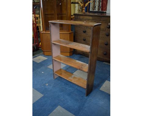 A Vintage Pine Four Shelf Open Bookcase, 71cm Wide 