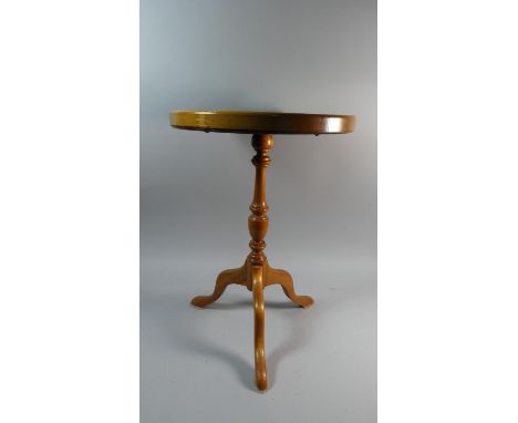 A Late 20th Century Tripod Wine Table with Tapestry Top, 36cm Diameter 