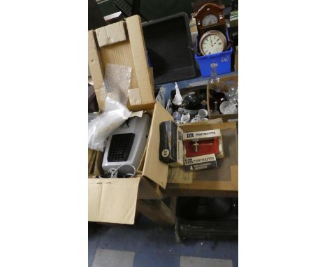 A Boxed Gnome Slide Projector, Needle Sharpener and Box of 78rpm Records 