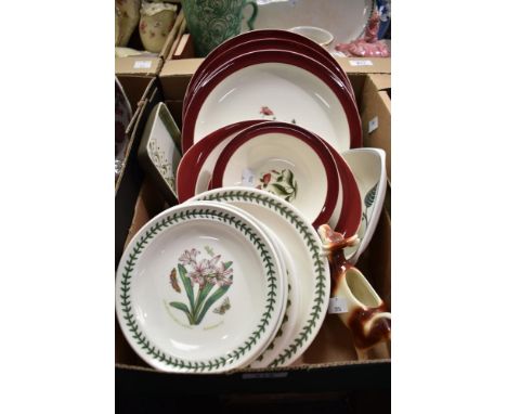 A small selection of Portmeirion 'Botanic Garden' tableware including plates and dishes etc (7) and a Wedgwood 'Mayfield' par