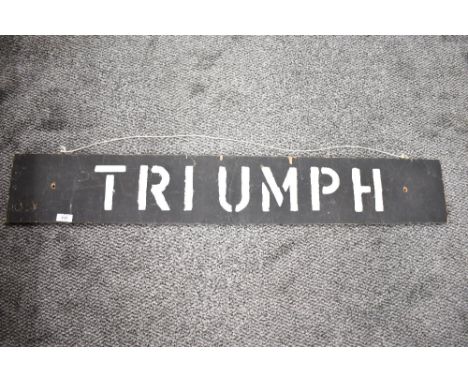 A single sided plywood Triumph advertising sign, L104cm