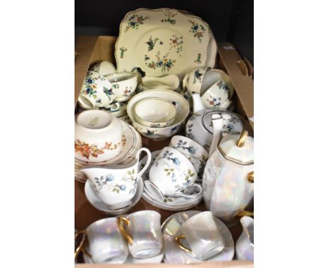 A Tuscan China part tea service having a Kutani Crane style design (20), a Royal Doulton 'Wilton' part tea service in autumn 