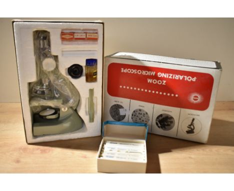 A vintage childrens Nisco Zoom Polarizing Microscope