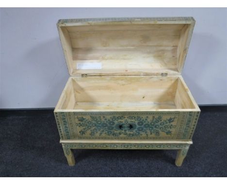A pine domed topped trunk on stand 