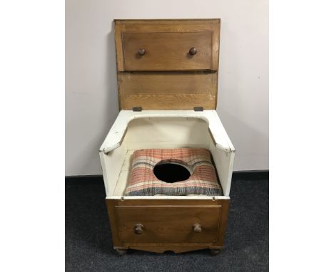 A Victorian ash commode chest 