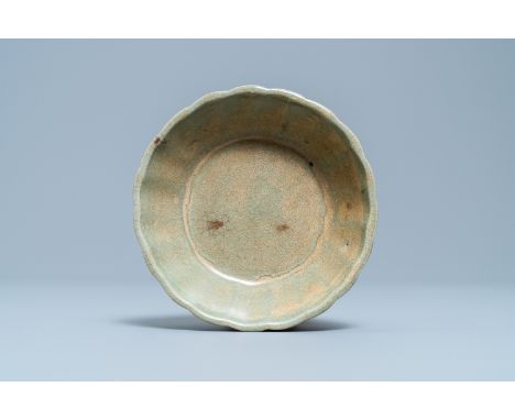 A Chinese Longquan celadon brush washer, YuanDia.: 11,5 cm - H.: 3 cmÊ Provenance: The collection of a French envoy in China 