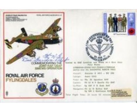 Friday The 13th Raf Flyingdales Cover Depicting A Halifax Bomber And Signed By Flt Lt Doc Gardner Who Piloted The Legendary F