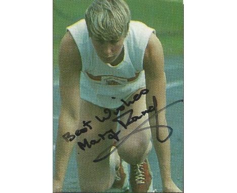 Mary Rand Olympic medal winner signed colour 6 x 4 inch photo. She won the long jump at the 1964 Summer Olympics by breaking 