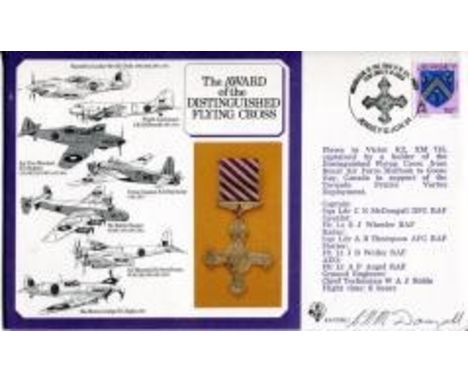 Falklands War Award Of The Dfc Cover Flown And Signed By Sqn Ldr C.N Mcdougall Dfc Who Flew Vulcan Bombers During The Falklan