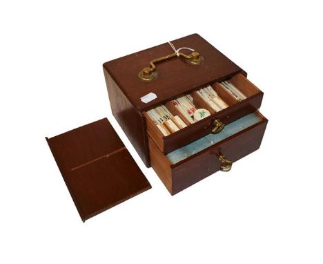 A bone and bamboo mahjong set, in original box
