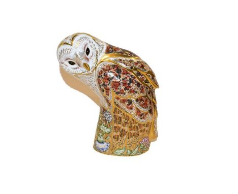 Royal Crown Derby Imari: Barn Owl, limited edition 140 of 300, signed by Hugh Gibson and with gold stopper, box and certifica