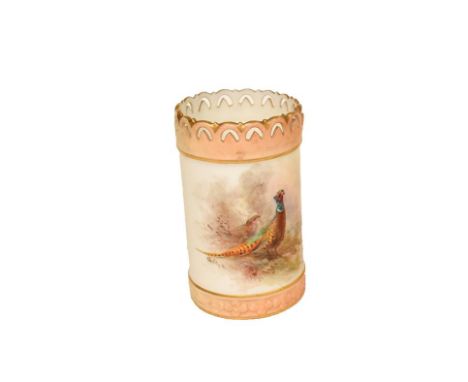 Royal Worcester vase painted with a pheasant, by James Stinton&nbsp;