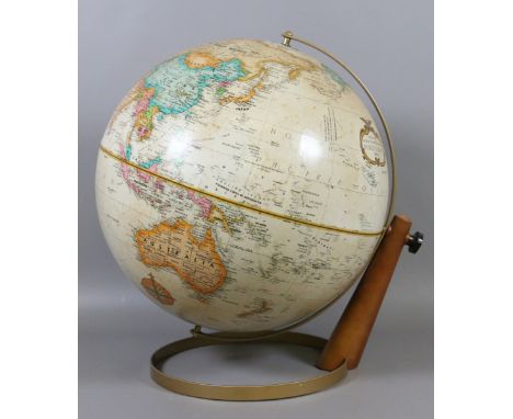 A large 16" diameter globe on stand by ? Globes USA.