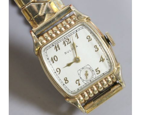 A ladies Bulova 1948 vintage wristwatch with manual wind and expanding strap.