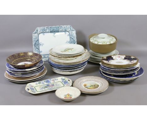 A good collection of plates to include Midwinter, Masons, commemorative 19th century examples, etc.