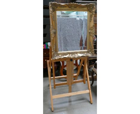 Windsor &amp; Newton collapsible artist's easel H: 112cm w: 62cm D: 73cm, together with gilt framed mirror H: 67cm W: 57cm 