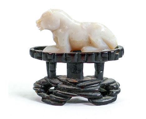 Chinese carved Opal figure of a Tiger: Height 4cm 