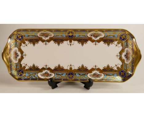 De Lamerie Fine Bone China heavily gilded oblong sandwich plate, specially made high end quality item, new and Made in Englan