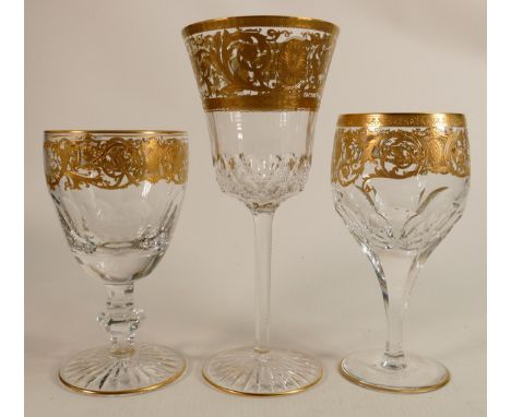 De Lamerie Fine crystal heavily gilded glass goblets , specially made high end quality item, new and Made in England, tallest
