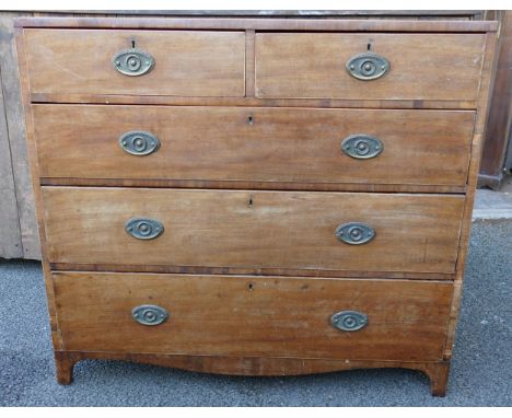 Edwardian Inlaid Magogany Chest of 5 drawers 106 x 50.5 x 93cm 