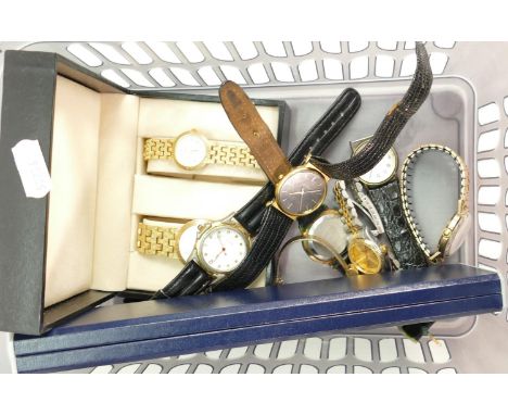 A collection of vintage wristwatches: ladies and gents including Sekonda, Timex etc (10) 