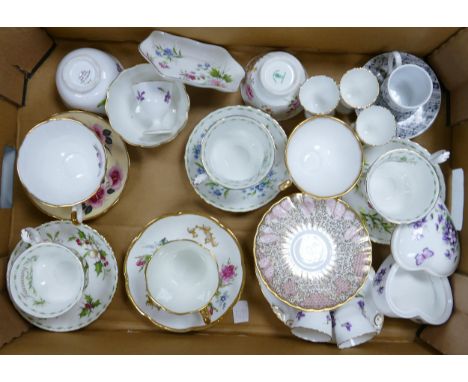 A mixed collection of Royal Albert, Melba &amp; similar floral decorated tea cup and similar 