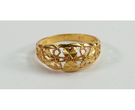22ct gold ring, size L,2.5g 