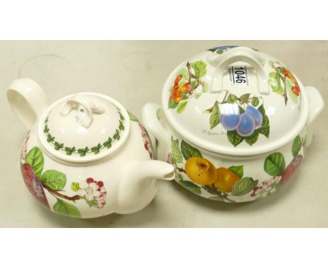 Portmeirion Pomona Patterned Tureen &amp; Teapot, tallest 20cm(2) 