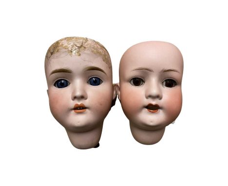 A pair of bisque dolls heads. - Heubach Koppelsdorf 302.3 - Gans and Seyfarth III