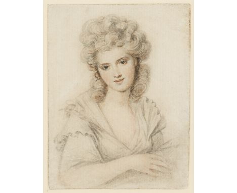 ☐ FOLLOWER OF RICHARD COSWAY, RAPORTRAIT OF A LADYsigned on original label on the reverse R. chard Cosway/R.A.pencil8 x 6 cm/