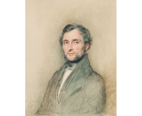 JOHN LINNELL (1792-1882)PORTRAIT OF A GENTLEMANsigned and dated lower right J Linnell/1836watercolour heighted with white31.5