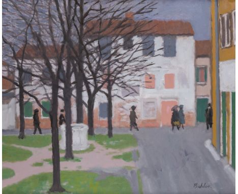 • ROBERT BUHLER, RA NEAC LG (1916-1989)A PIAZZETA BEHIND ST MARK'S SQUARE, VENICEsigned lower right Buhleroil on canvas51 x 6