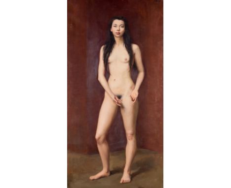 • ANTHONY DEVAS, ARA (1911-1958)STUDY FOR EVE 2 FOR "THE FALL"signed upper right Devasoil on canvas135 x 68.5 cm/53 1/4 x 27 