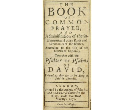 °  The Book of Common Prayer ...portrait frontis and 43 engraved plates; contemp. calf, gilt-decorated borders, panelled spin