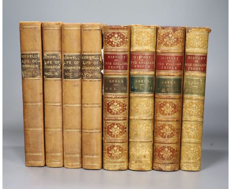 °  Boswell, James - The Life of Samuel Johnson, 9th edition, 4 vols, 8vo, later half calf, with portrait, front inner joint t