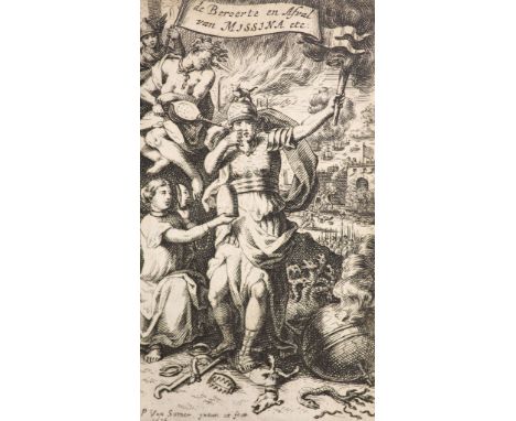 °  [Claesz Ten Hoorn, Jan] De Beroerte en Afvl van Messina ...engraved pictorial and printed titles, 5 plates (4 folded), con