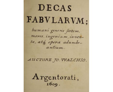 °  [Walch, Johann. Decas Fabularum Humani Generis Sortem...]lacks title, supplied in old manuscript. 2 engraved plates (1 fol