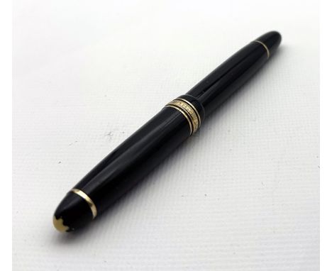 Kolbenfüller Meisterstück, Montblanc. Nr. 144G / OBBB, 585/000 Goldfeder 4810.