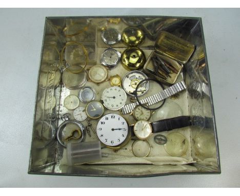 Antique watch pieces to include enamel faces, straps etc
