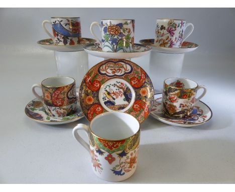 Spode Imari collection set - five cups and saucers