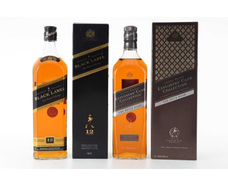 JOHNNIE WALKER EXPLORERS' CLUB SPICE ROAD 1L AND 12 YEAR OLD BLACK LABEL 1L BLENDED WHISKY  Both 40% ABV / 1L  Qty: 2  When J