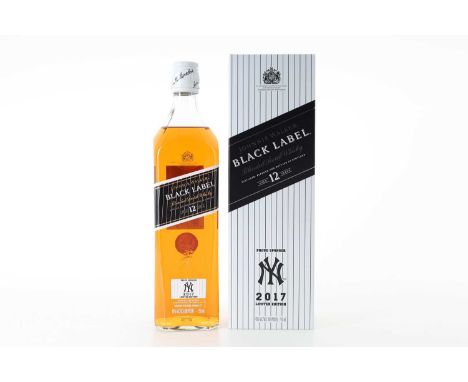 JOHNNIE WALKER 12 YEAR OLD BLACK LABEL NEW YORK YANKEES 2017 75CL BLENDED WHISKY  40% ABV / 75cl  When John Walker opened a g