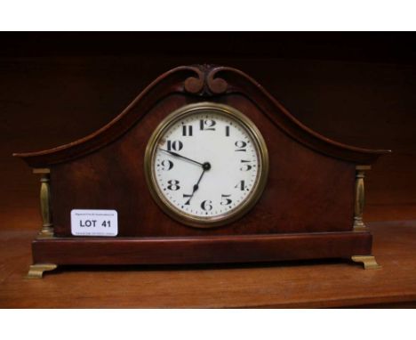 A MAHOGANY CASED MANTEL TIMEPIECE 