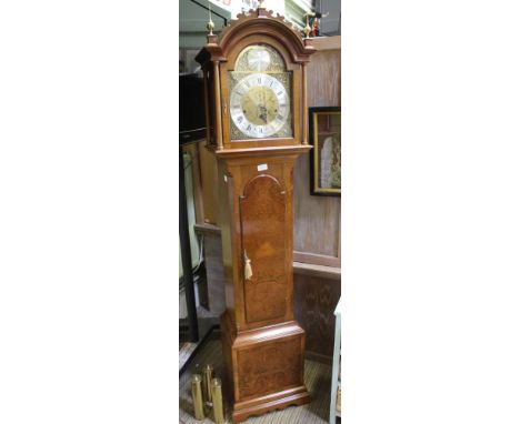 A WELL MADE REPRODUCTION WALNUT FINISHED GRANDMOTHER SIZED LONGCASE CLOCK, by 'Comitti of London' 