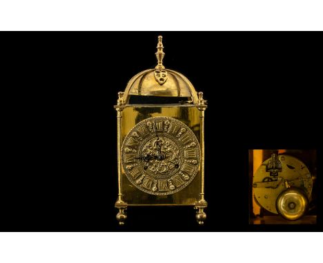 A Late 20thC Franz Hermle &amp; Sons Brass Lantern Clock, of typical form. German movement,back plate marked for FHS. Measuri