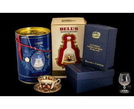 Drinkers Interest - Bells Old Scotch Whiskey Bell Decanter, boxed, dated 1990 to commemorate the 90th birthday of the Queen M